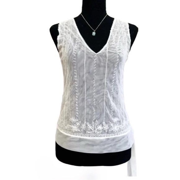 CHARLOTTE RUSSE ~ Women’s sheer feminine sequined drop waist top size M - Picture 1 of 9